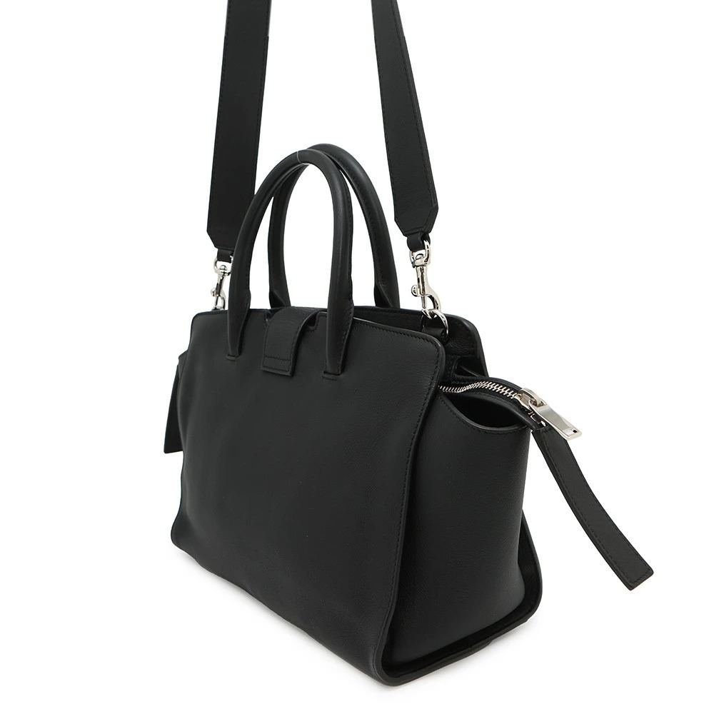 Saint Laurent Paris Baby Downtown Cabas Leather Handbag Shoulder Bag Black - Picture 2 of 12